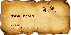 Makay Menta névjegykártya